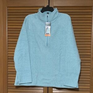 NWT Eddie Bauer Teal Fleece Zip Pullover XXL
